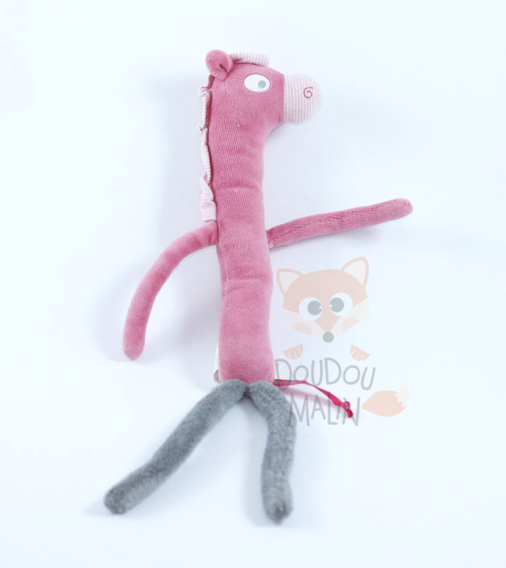Dpam baby comforter horse pink grey long legs 